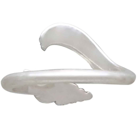 Sterling Silver Adjustable Wave and Shell Ring Back View