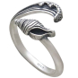 Sterling Silver Adjustable Wave and Shell Ring Three Quarter View