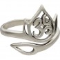 Sterling Silver Adjustable Ring - Openwork Lotus and Om