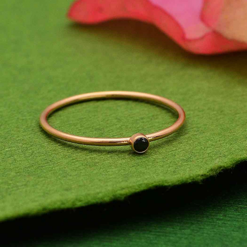 Rose Gold Filled Birthstone Ring - Black