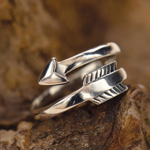 Sterling Silver Adjustable Ring - Arrow Ring