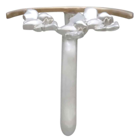 Mixed Metal Adjustable Bat Cluster and Moon Ring Side View