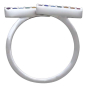 Sterling Silver Adjustable Double Horizontal Rainbow Ring Top View