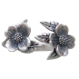 Sterling Silver Adjustable Two Flower Dogwood Ring Front View