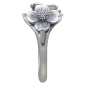 Sterling Silver Adjustable Two Flower Dogwood Ring Side View