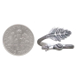 Sterling Silver Adjustable Snail and Leaf Ring with Dime