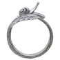 Sterling Silver Adjustable Snail and Leaf Ring Top View