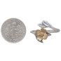 Mixed Metal Adjustable Dogwood Flower and Leaves Ring with Dime