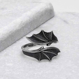 Nina Designs Sterling Silver AdjustableDragon Wing Ring