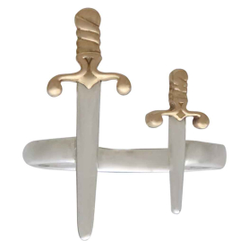 Adjustable Double Sword Ring front view