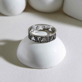 Sterling Silver Gothic Window Band Ring