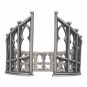 Sterling Silver Adjustable Gothic Gate Ring Front View