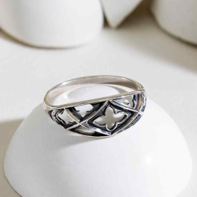 Sterling Silver Gothic Marquis Ring