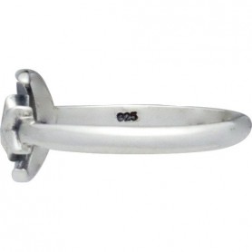 Sterling Silver Adjustable Ring - Moon and Star