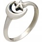 Sterling Silver Adjustable Ring - Moon and Star