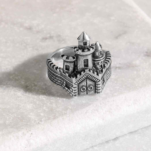 Sterling Silver Castle Ring
