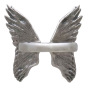 Sterling Silver Adjustable Detailed Angel Wing Ring back view