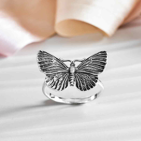 Sterling Silver Dimensional Butterfly Ring