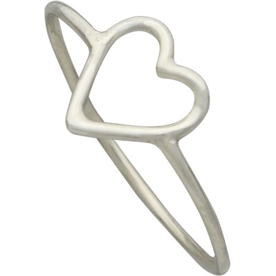 Sterling Silver Ring - Open Heart Ring