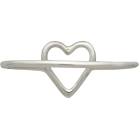 Sterling Silver Ring - Open Heart Ring