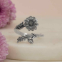 Nina Designs Sterling Silver Adjustable Daisy Ring - April Birth Flower