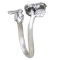 Silver Adjustable Rose Ring- June Birth Flower Side View