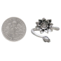 Silver Adjustable Waterlily Ring - July Birthower with Dime