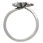 Silver Adjustable Waterlily Ring - July Birthower Top View