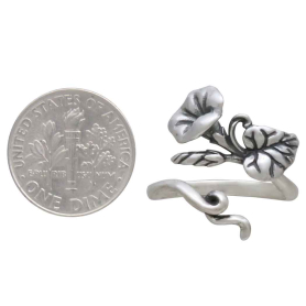 Morning Glory Ring -September Birth Flower with Dime