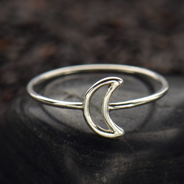 Black Diamond & Rose Gold Crescent Moon Ring – Gillian Conroy Jewelry