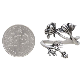 Adjustable Cosmo Ring - October Birth Flower with Dime