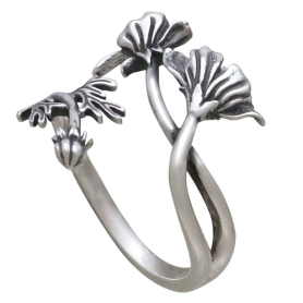 Adjustable Cosmo Ring - October Birth Flower Three Quarter View