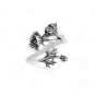 Sterling Silver Adjustable Cosmo Ring - October Birth Flower