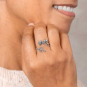 Sterling Silver Adjustable Cosmo Ring - October Birth Flower on model