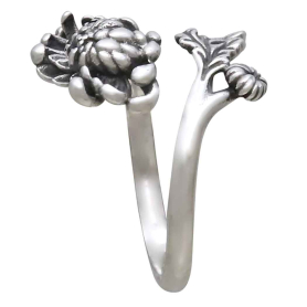 Chrysanthemum Ring - November Birth Flower Side View