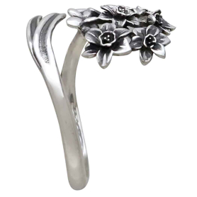 Narcissus Ring - December Birth Flower Side View