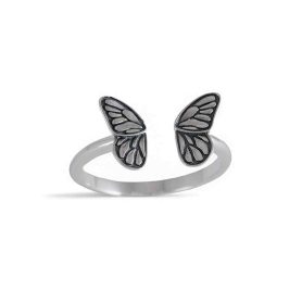 Sterling Silver Small Adjustable Butterfly Ring