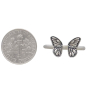 Sterling Silver Small Adjustable Butterfly Ring with Dime