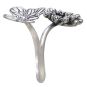 Sterling Silver Monarch and Milkweed Adjustable Ring Side View