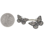 Sterling Silver Adjustable Ring Two Dimensional Butterflies with Dime