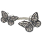 Sterling Silver Adjustable Ring Two Dimensional Butterflies Front View