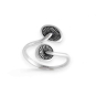 Sterling Silver Double Mushroom Bypass Ring