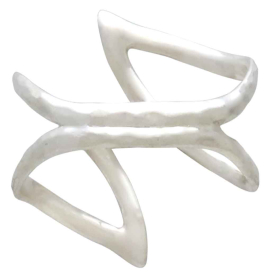 Openwork Hammered Wire Bypass Ring Back View