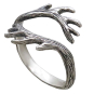 Sterling Silver Small Adjustable Antler Ring Three Quarter View