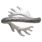 Sterling Silver Small Adjustable Antler Ring Back View