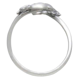 Sterling Silver Adjustable Turtle and Jellyfish Ring Top View