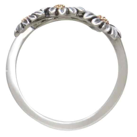 Sterling Silver and Bronze Daisy Bypass Ring Top View
