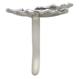 Sterling Silver Adjustable Lily Pads Ring Side View