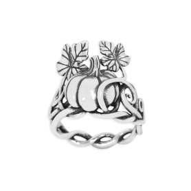 Sterling Silver Pumpkin Vine Ring