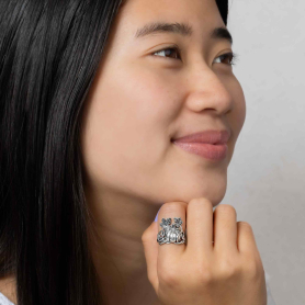 Sterling Silver Pumpkin Vine Ring 